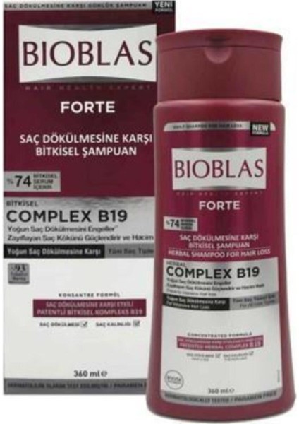 Bıoblas Saç Dökülmelerine Karşı Şampuan 360ML Forte ( 2 Adet )