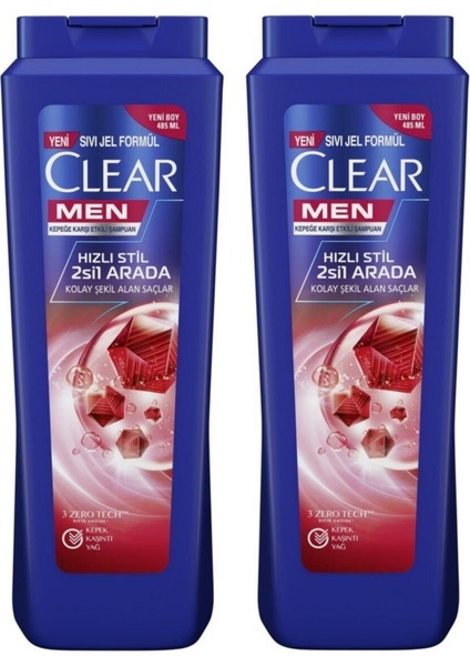 Kepeğe Karşı Etkili Şampuan Hızlı Stil 2'si 1 Arada Kepeğe Karşı Etkili 485 ml x 2 Adet