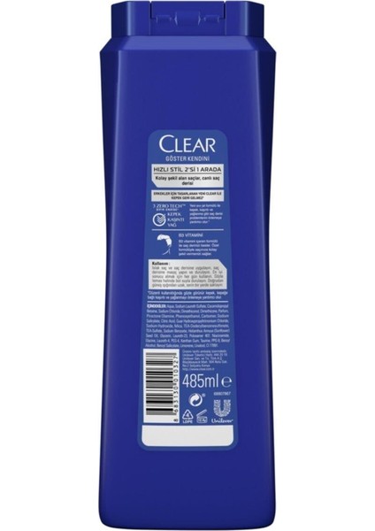 Kepeğe Karşı Etkili Şampuan Hızlı Stil 2'si 1 Arada Kepeğe Karşı Etkili 485 ml x 2 Adet fiyatları