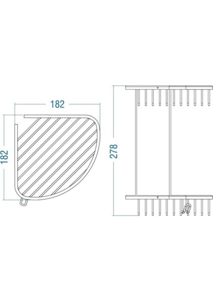 Paslanmaz Pirinç Oval Ikili 19*19 cm Şampuanlık Köşelik Süngerlik A.502