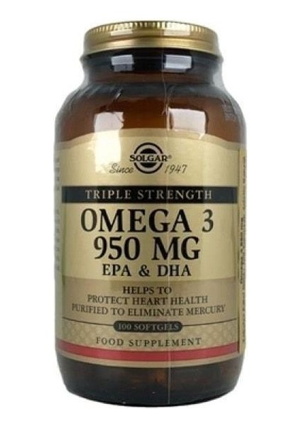 Omega-3 950 Mg Takviye Edici Gıda 100 Softjel Kapsül