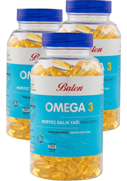 3 Kutu Omega 3 Norveç Balık Yağı () 1380 x 200 Softjel Omega3 Fish