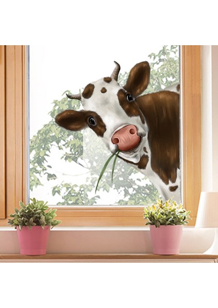 YY Store Inek Duvar Çıkartmaları Hayvan Pencere Çıkartmaları Oturma Odası Odası Dekorasyon Duvar Çıkartmaları Kendinden Yapışkanlı Duvar Çıkartmaları (Yurt Dışından) indirimleri