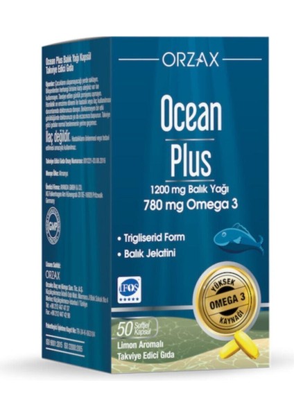 Ocean Plus 1200 Mg Omega3 Balık Yağı 50 Kapsül