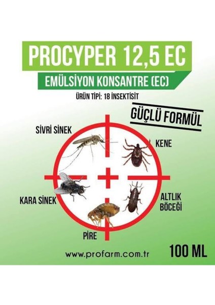 Procyper 12,5 Ec 1lt Etkili Pire Kene Altlık Böceğ