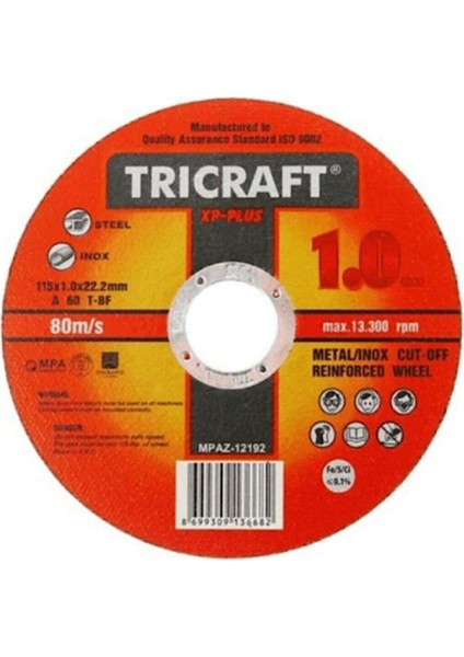 Trıcraft 115X1X22.23 mm Inox Kesici (-3301) 25 Adet