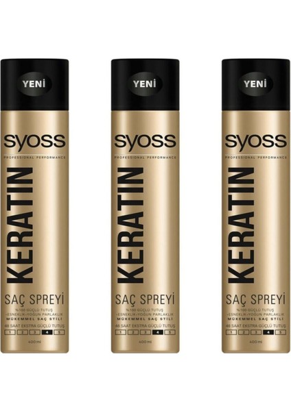 Keratin Saç Spreyi 400 Ml 3 Adet Syoss