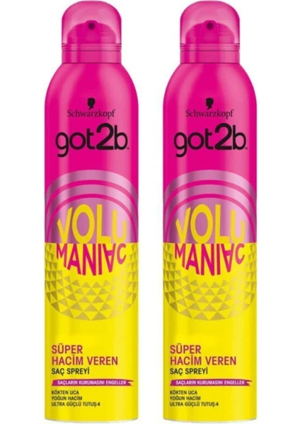 Got2b Volumaniac Saç Spreyi 300 Ml X2