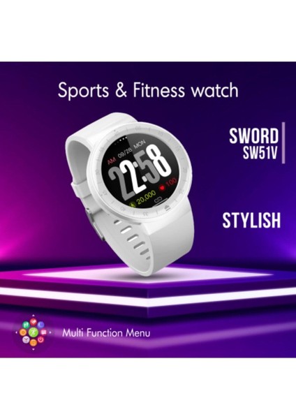 Stylish Akıllı Saat SW51V ( ,kalp Atışı,adım Sayar,uyku Vs Ölçümleri)