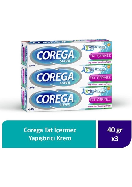 Tat Içermez Yapıştırıcı Krem 40G x 3 Adet