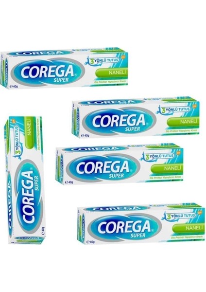 Süper Protez Yapıştırıcı Naneli Krem 40 gr 5 Kutu