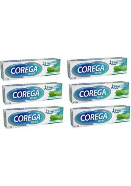 Super Protez Yapıştırıcı Naneli Krem 40GR x 6ADET