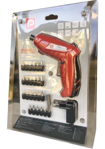 Akülü Vidalama 3.6V Li-Ion + 24 Parça Aksesuar