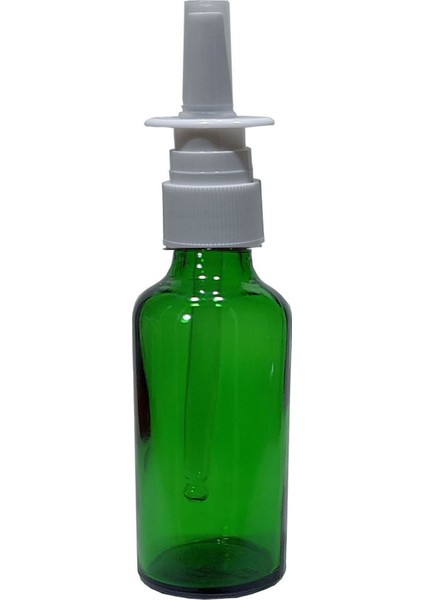 2 Adet 50 ml Burun Sprey Boş Yeşil Renk Cam Şişe