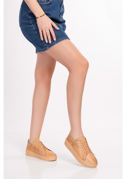 Hakiki Deri Anatomik Taban Spor Ayakkabı ELL.6839 Cappuccino 41