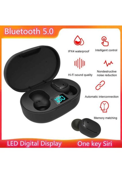 Çift Mikrofonlu Kablosuz Bluetooth Kulaklık E6S Kulakiçi Yeni Nesil Dots Extra Bass E6S