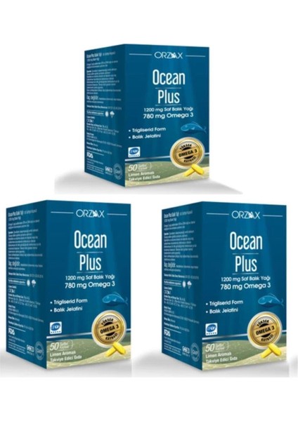 Ocean Plus 50 Kapsül Balık Yağı 3 Adet