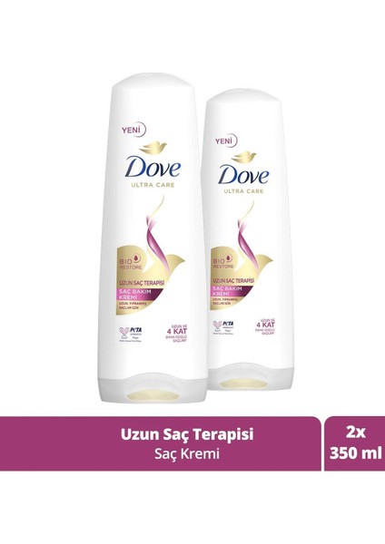 Ultra Care Saç Bakım Kremi Uzun Saç Terapisi Uzun Yıpranmış Saçlar Için 350 Ml X2 Adet