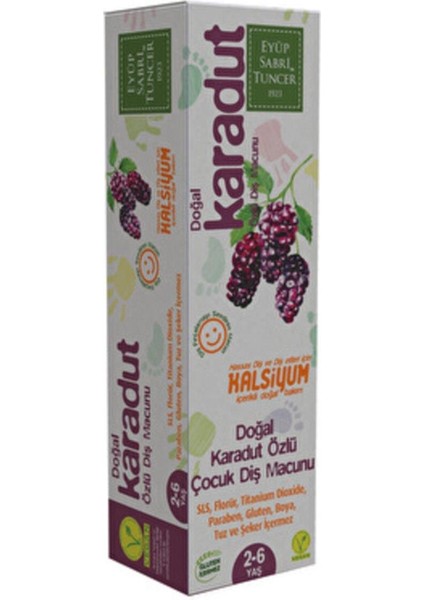 Doğal Karadut Özlü 2-6 Yaş Diş Macunu 60 ml