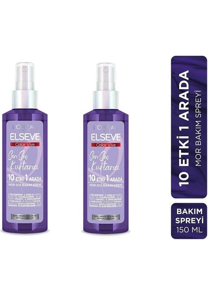 L'oreal Paris Color Vive Sarı Saç Kurtarıcı Mor Sıvı Bakım Kremi 150 Ml X 2 Adet