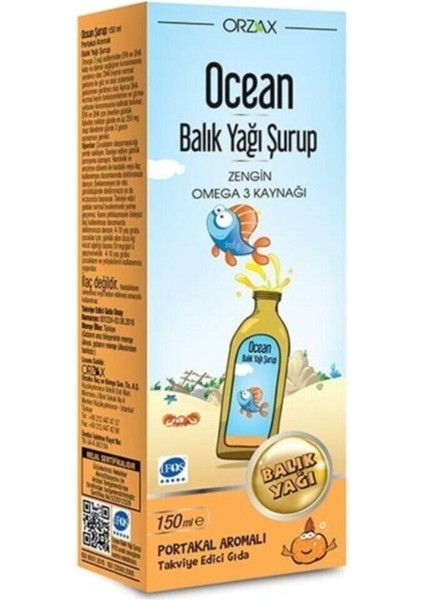 Ocean Balık Yağı Portakal Aromalı Şurup 150 Ml