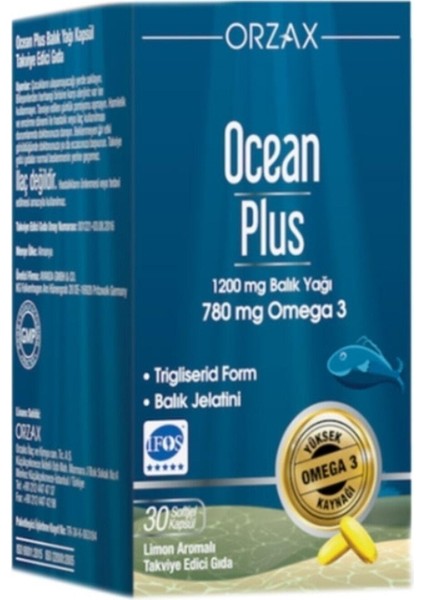 Ocean Orzax Orzax Ocean Plus 1200 Mg 30 Kapsül Balık Yağı