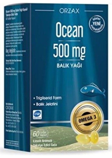 Ocean 500mg Balık Yağı 60 Kapsül