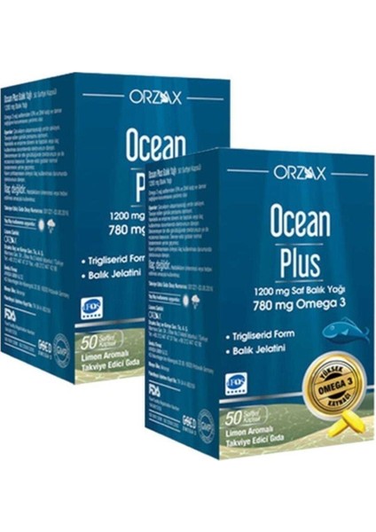 Ocean Plus Omega 3 1200 Mg 50 Kapsül Balık Yağı 2 Adet Cegwxyz3-2a