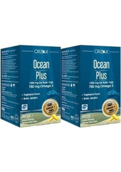 Ocean Ocean Plus 1200 Mg 50 Kapsül Balık Yağı 2'Li Set