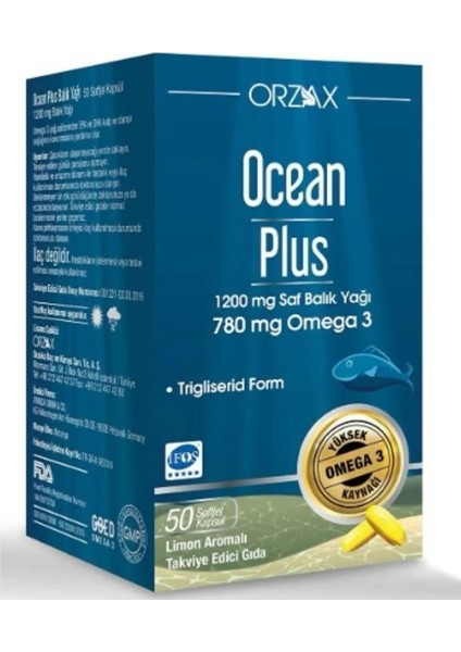 Ocean Plus Limon Aromalı Omega 3 1200 Mg 50 Kapsül