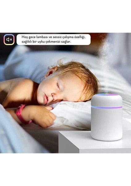 Ulrasonik Oda Hava Ortam Nemlendirici Ve Buhar Makinesi 300 Ml Beyaz fiyatları
