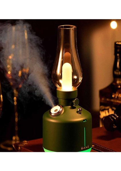 Nostalji Hava Nemlendirici İle Led Işık Aromaterapi Difüzör Kablosuz Mist Maker Usb Şarj Edilebilir Hava Nemlendirici