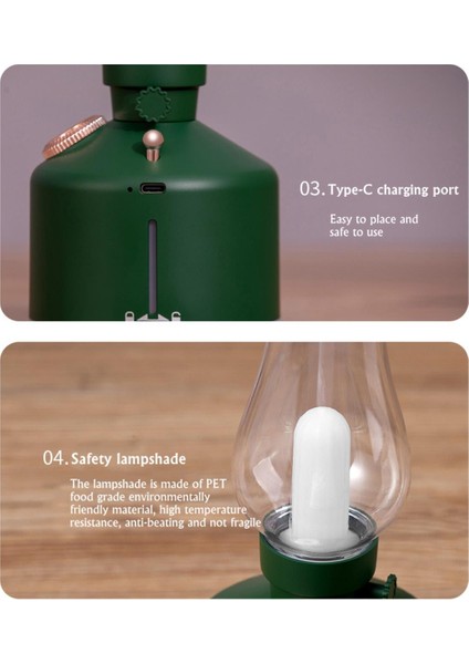 Nostalji Hava Nemlendirici İle Led Işık Aromaterapi Difüzör Kablosuz Mist Maker Usb Şarj Edilebilir Hava Nemlendirici fiyatları