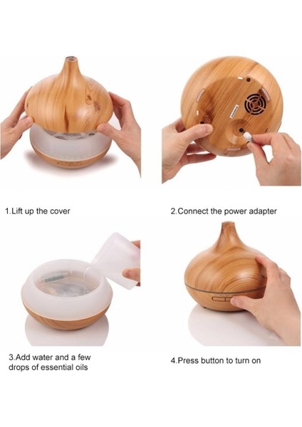 Shopline Vazo Tipi 550ml Zaman Ayarlı Hava Nemlendirici Aroma Difüzör Kumandalı Hn-109 fırsatları