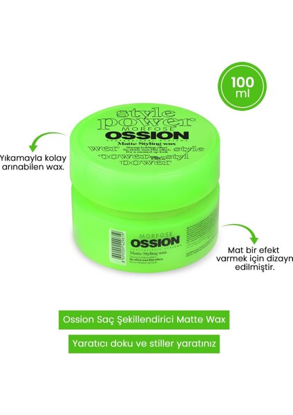 Ossion Matte Styling Wax Yeşil 100 Ml X 2 Adet fiyatları