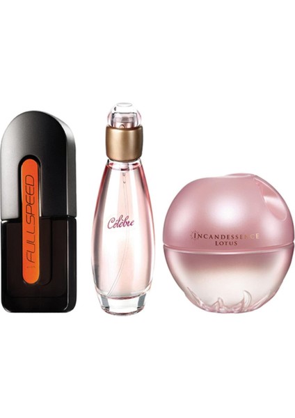 Fulspeed Edt 75 ml + Celebre Edt 50 ml + Incandessence Lotus Edp 50 ml 3lü Set