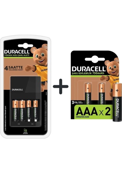 Cef 14 Şarj Aleti ve Şarj Edilebilir Aaa 750MAH 2 Pil