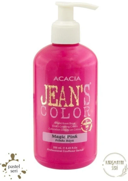 Acacia Jean's Color Pembe Büyü 250 Ml.Magic Pink Pastel Amonyaksız Balyaj Renkli Saç Boyası