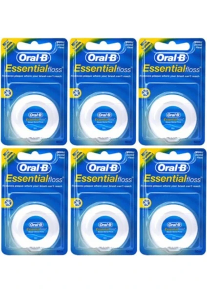 Essential Floss Diş Ipi 50 M - Özel Seri Unwaxed X 6 Adet