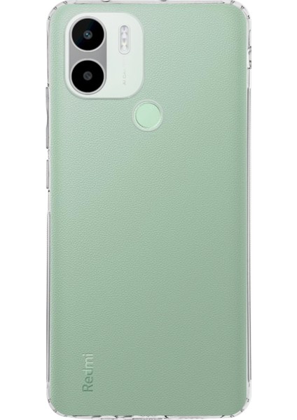Xiaomi Redmi A1 Plus ile Uyumlu Kapak Kamera Korumalı Tıpalı Şeffaf Silikon Kılıf