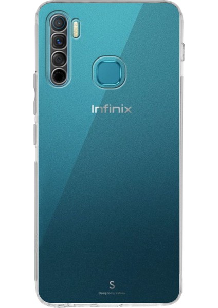 Infinix S5 Lite ile Uyumlu Kapak Kamera Korumalı Tıpalı Şeffaf Silikon Kılıf