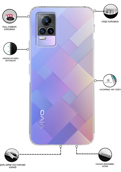 Vivo Y73 ile Uyumlu Kapak Kamera Korumalı Tıpalı Şeffaf Silikon Kılıf fiyatları