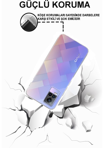 Vivo Y73 ile Uyumlu Kapak Kamera Korumalı Tıpalı Şeffaf Silikon Kılıf modelleri
