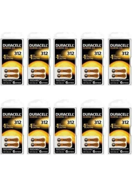 Duracel 312 Numara Kulaklık Pili 6X10(60 Adet)