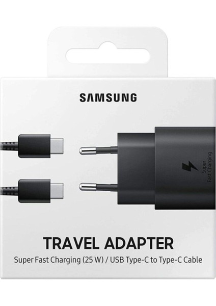 Jokergsm Samsung Orijinal TA80 Type-C 25W Uyumlu Siyah Orijinal Hızlı Şarj Aleti Ep-Ta 80 EP-TA800