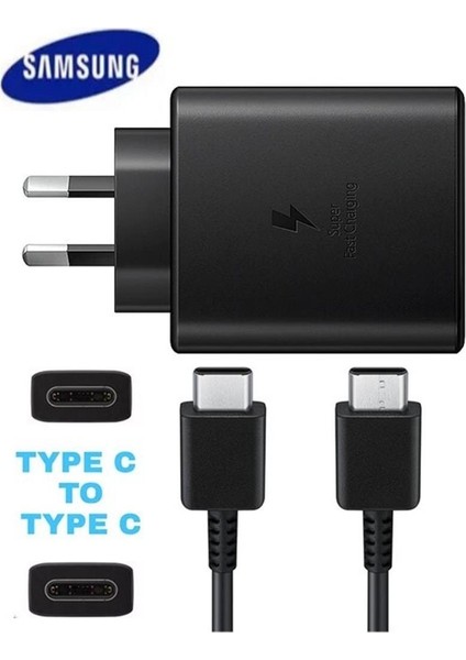 Jokergsm Samsung Orijinal TA80 Type-C 25W Uyumlu Siyah Orijinal Hızlı Şarj Aleti Ep-Ta 80 EP-TA800