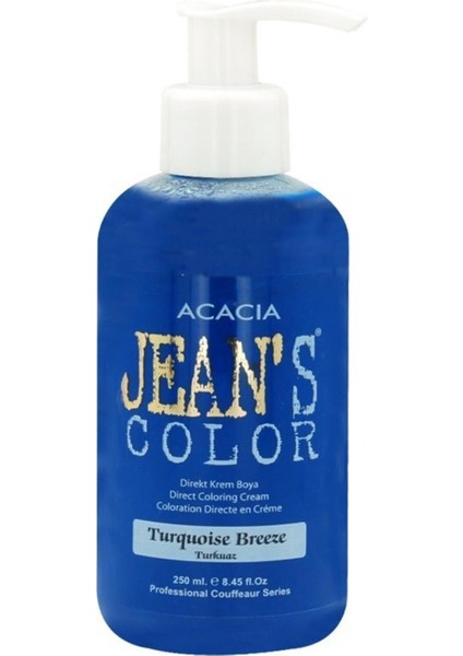 Acacia Jeans Color Jeans Color Jean's Color Turkuaz 250 Ml. Turquoıse Amonyaksız Balyaj Renkli Saç Boyası