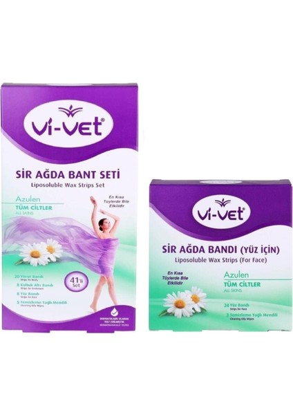 Vi Vet Vivet Sir Ağda Bandı Azulen 41LI Set Vivet Sir Ağda Bandı Azulen ( Yüz Için) 24LÜ