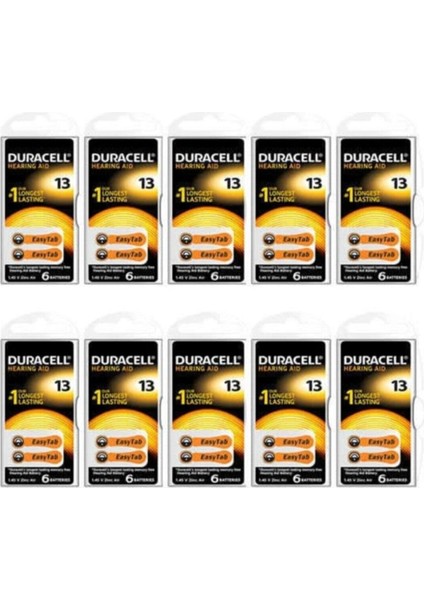 Duracel 13 Numara Kulaklık Pili 6X10 (60 Adet) Pil