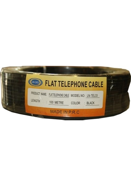 LN-TEL33 100MT Siyah Telefon Kablosu